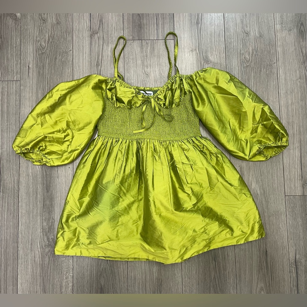 Anthropologie Dhruv Kapoor Corset Mini Dress in Green Size Large - Picture 2 of 11
